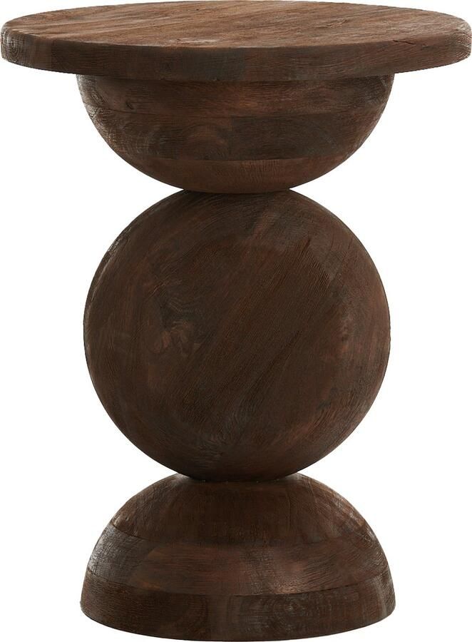 Light & Living Light&living Bijzettafel Ø40x50 cm MIRTO hout mat donker bruin - Foto 2