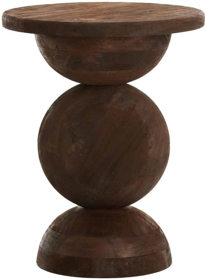 Light & Living Light&living Bijzettafel Ø40x50 cm MIRTO hout mat donker bruin - Foto 3