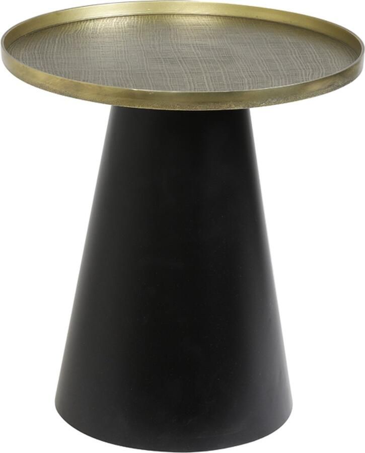 Light & Living Popeta Ronde Bijzettafel Antiek Brons Zwart Ø50x55cm