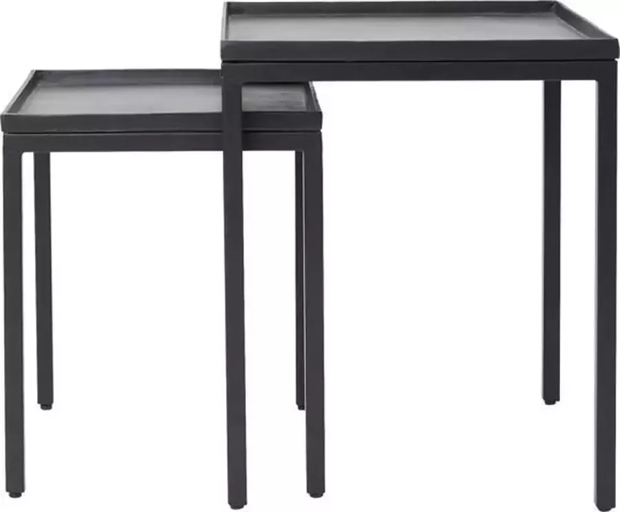 Light & Living Side table S 2 42x42x50+51x51x60 cm KENDRA matt black - Foto 1