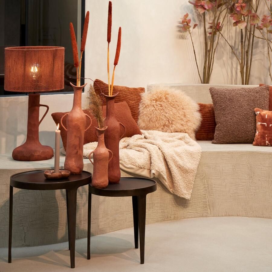 Light & Living Bijzettafel S 2 Ø37x41+Ø43x45 5 cm TOBIAS donker bruin