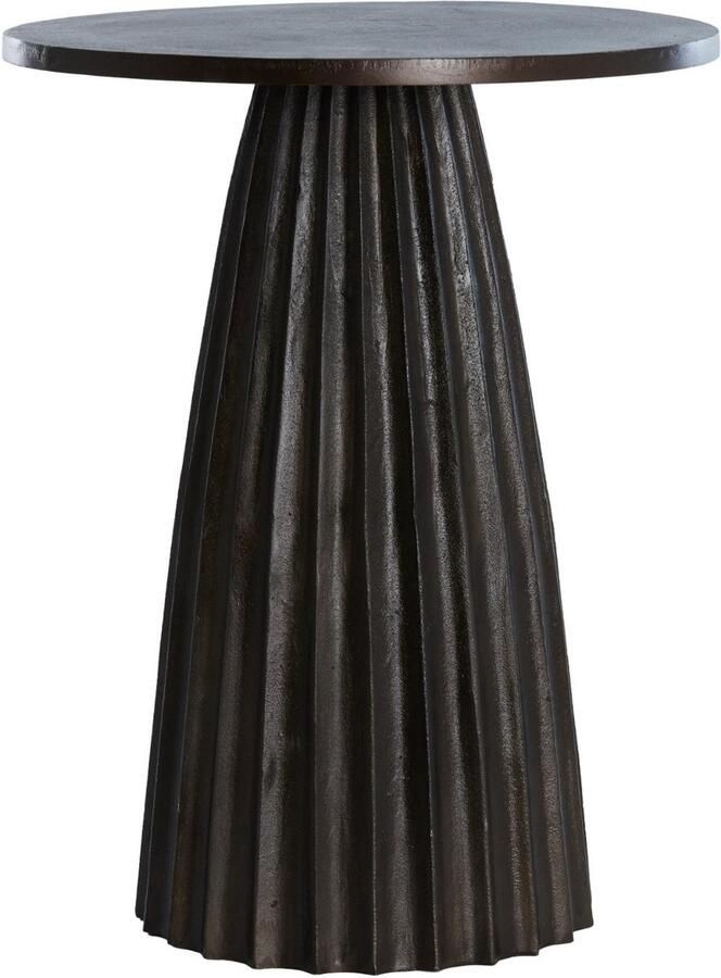 Light & Living Bijzettafel Veglia Donkerbruin Ø40cm Modern