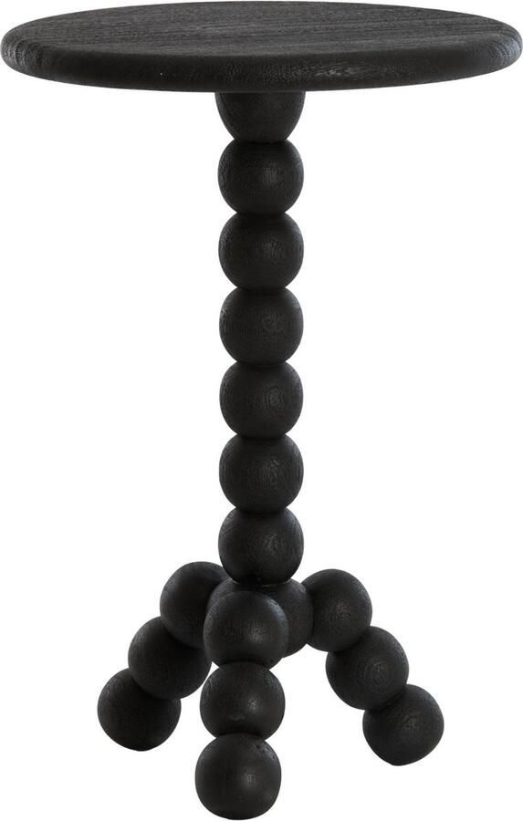 Light & Living Ronde Bijzettafel Veglio Mangohout Mat Zwart