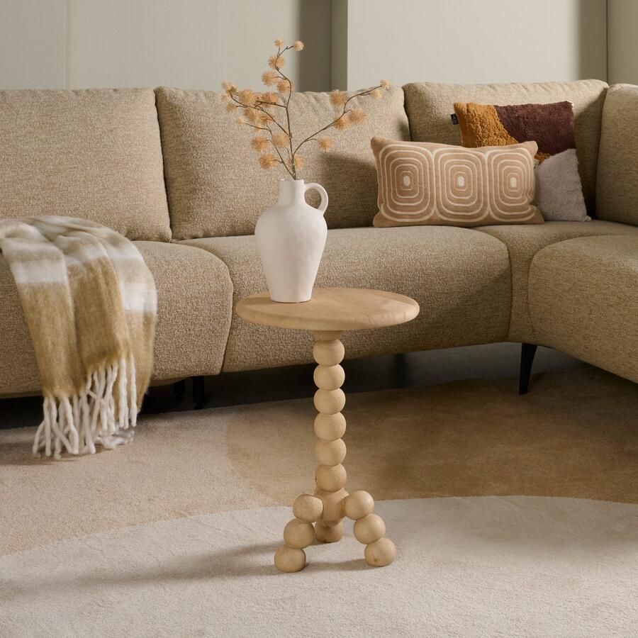 Light & Living Ronde Bijzettafel Veglio Mangohout Naturel