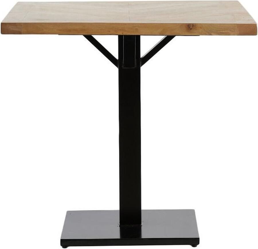 Light & Living Chisa eettafel 80x80x78 cm mangohout naturel-zwart