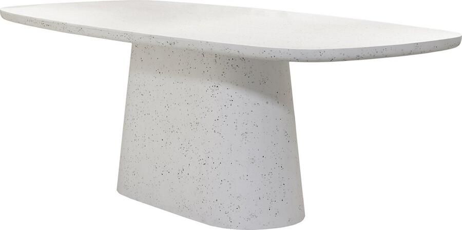 Light & Living Deens Ovale Eettafel Hamura Terrazzo 220 x 105cm Wit Ovaal