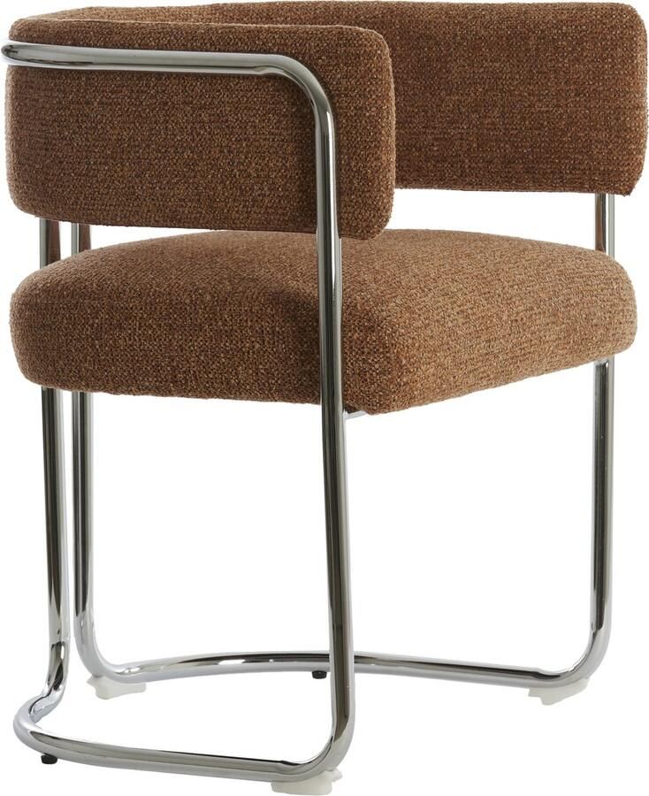 Light & Living Light&living Eetkamerstoel 56x52x72 cm ADANTE karamel+chroom