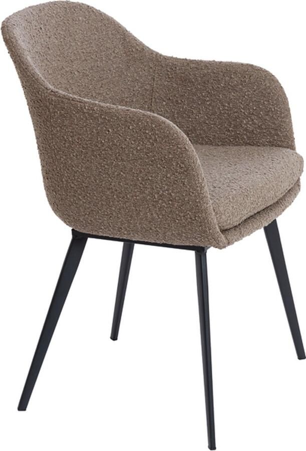 Light & Living Light&living Eetkamerstoel 59x58 5x82 cm LEONE bouclé bruin-zwart