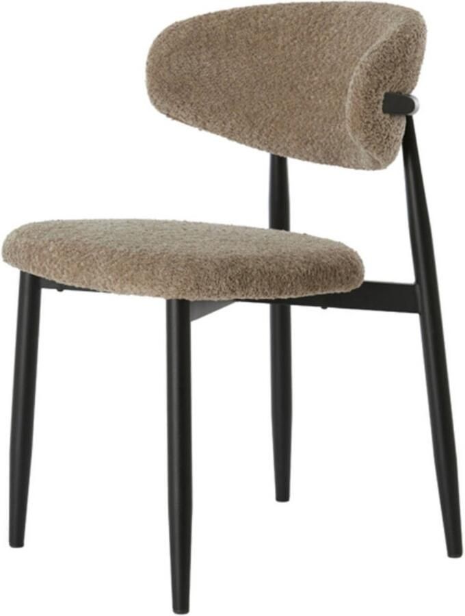 Light & Living Eetkamerstoel Eniola Chenille Taupe - Foto 4