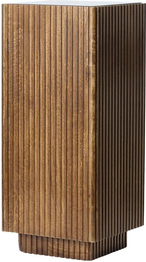 Light & Living Gatura zuil 35x35x80 cm hout donkerbruin glas bruin - Foto 2