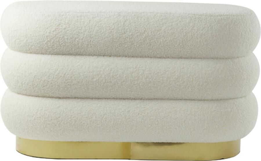 Light & Living Light&living Poef 80x40x45 cm LYALL teddy crème+goud - Foto 2