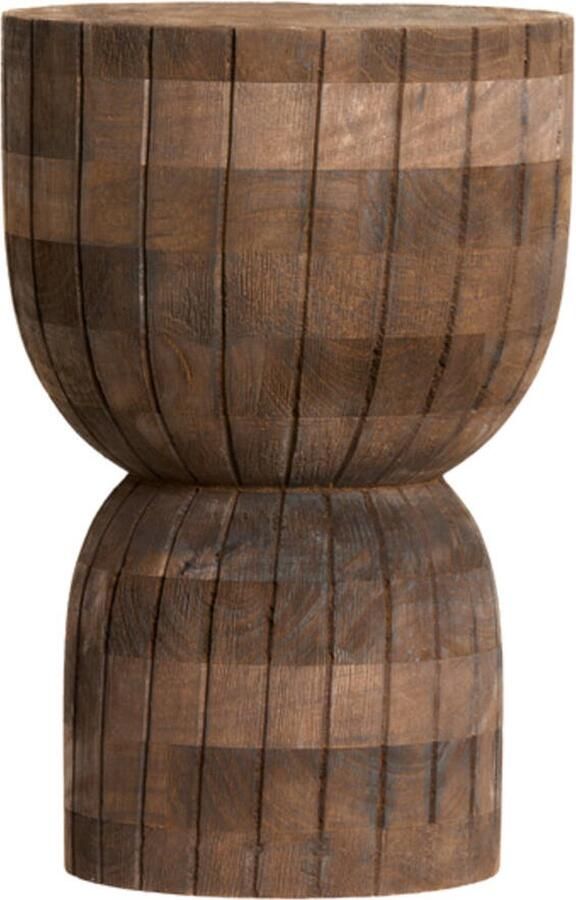 Light & Living Kruk Bijzettafel Dimaro Mangohout 28cm Bruin Rond