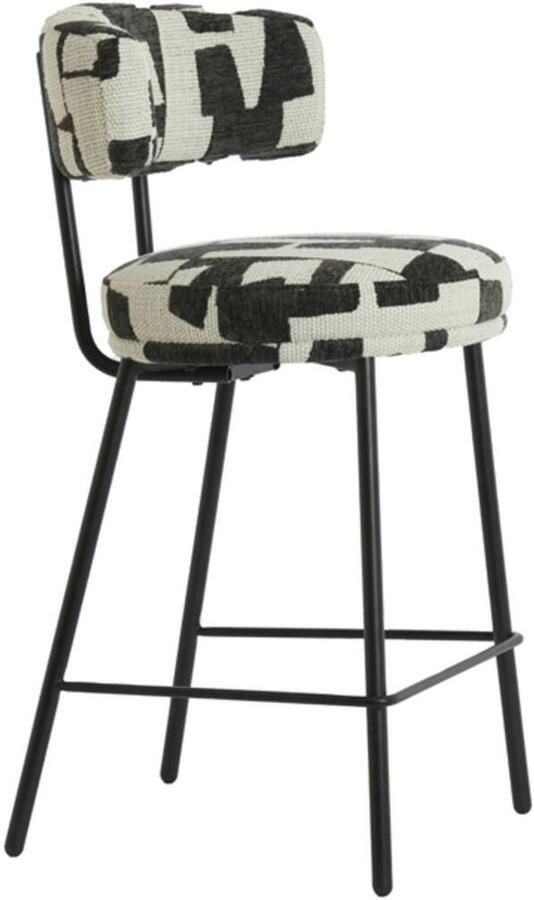 Light & Living Light&living Barkruk 52 5x51x93 cm HARVIE crème-zwart+mat zwart