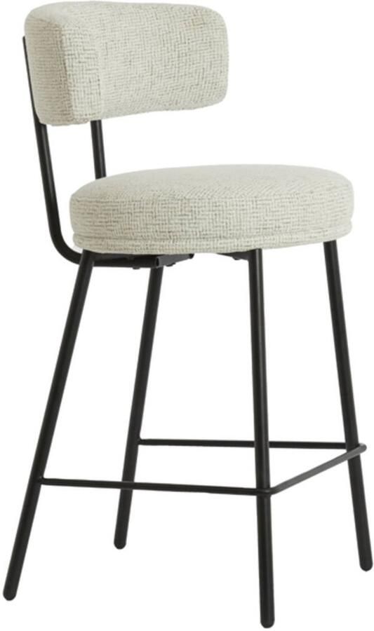 Light & Living Light&living Barkruk 52 5x51x93 cm HARVIE crème+mat zwart