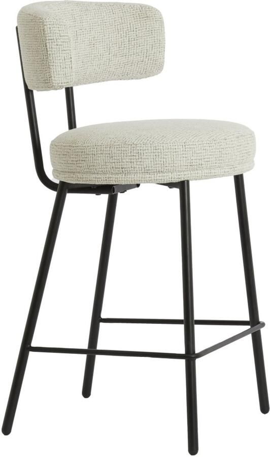Light & Living Light&living Barkruk 52 5x51x93 cm HARVIE crème+mat zwart