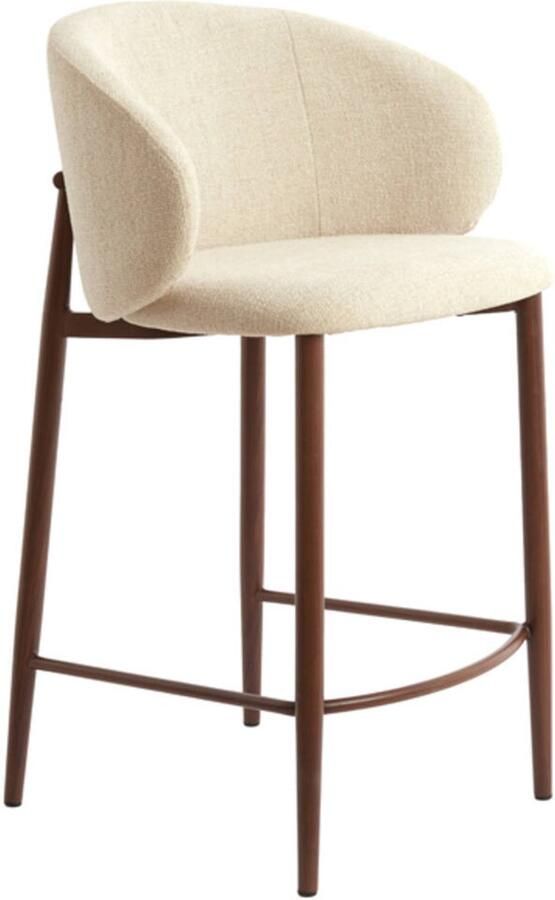 Light & Living Light&living Barkruk 57x55x94 cm ALUKO crème+bruin