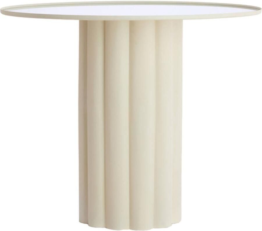 Light & Living Light&living Bijzettafel Ø91 5x75 cm ROSARIO spiegel helder+crème