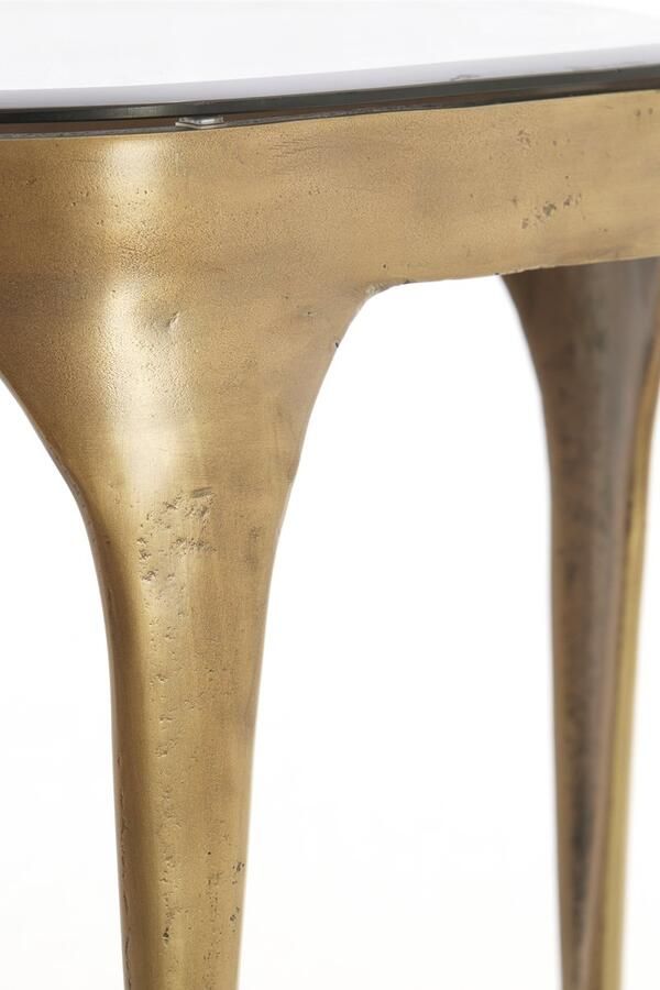 Light & Living Light&living Bijzettafel S 2 max 50x45 5x50 cm AVI glas smoke+antiek brns