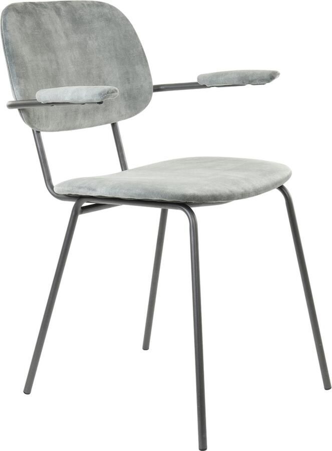 Light & Living Light&living Eetkamerstoel 58x58x82 cm EMMA velvet grijs-donker grijs