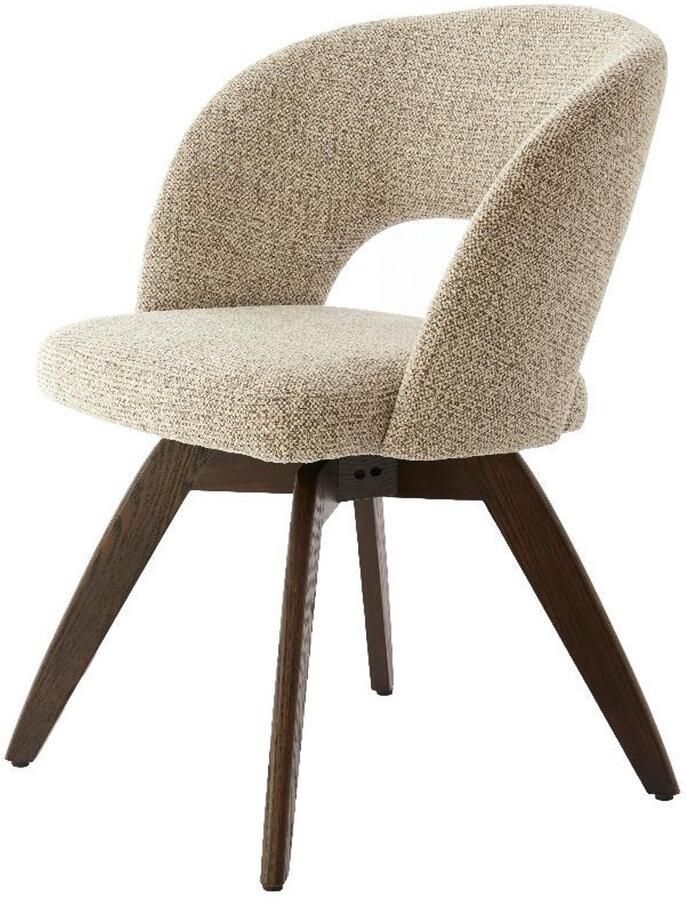 Light & Living Light&living Eetkamerstoel 60x59x78 cm FLEN hout donker bruin+crème-bruin