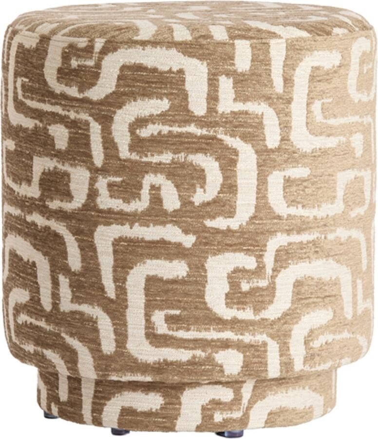 Light & Living Light&living Poef Ø40x44 cm DAVONTE groen-grijs+beige