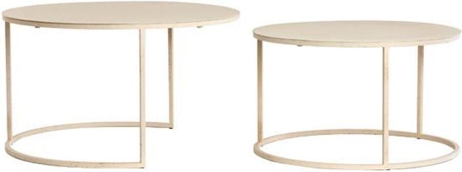 Light & Living Light&living Salontafel S 2 Ø65x38+Ø75x42 cm SADAR zand+l bruin gespikkld