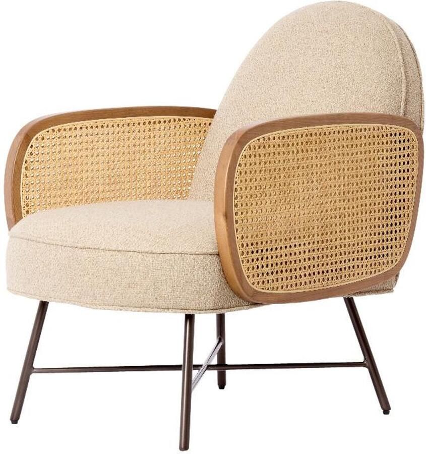 Light & Living Light&living Stoel 81x60x79 cm FIENNE beige+rotan naturel