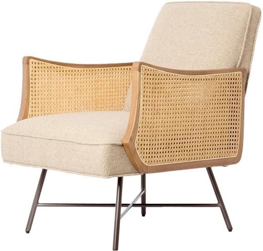Light & Living Light&living Stoel 81x60x80 cm FIORA beige+rotan naturel