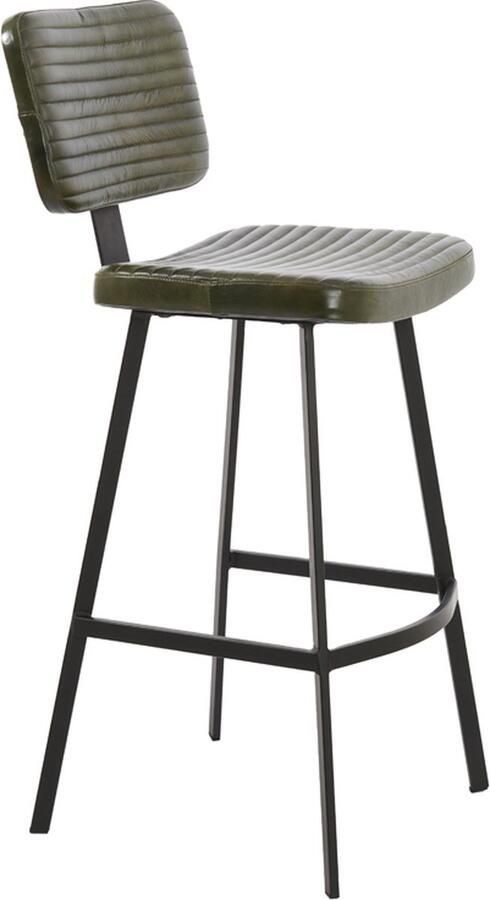 Light & Living Light&living Barkruk 50x45x103 cm MASANA leer groen+zwart