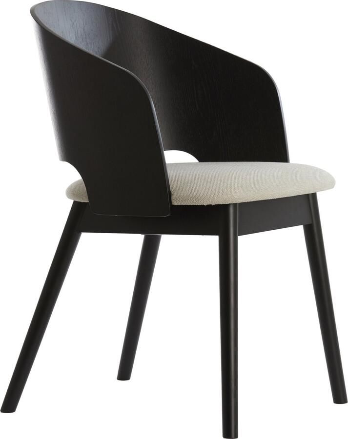 Light & Living Light&living Eetkamerstoel 56x49x79 cm NIEBLA hout zwart+beige