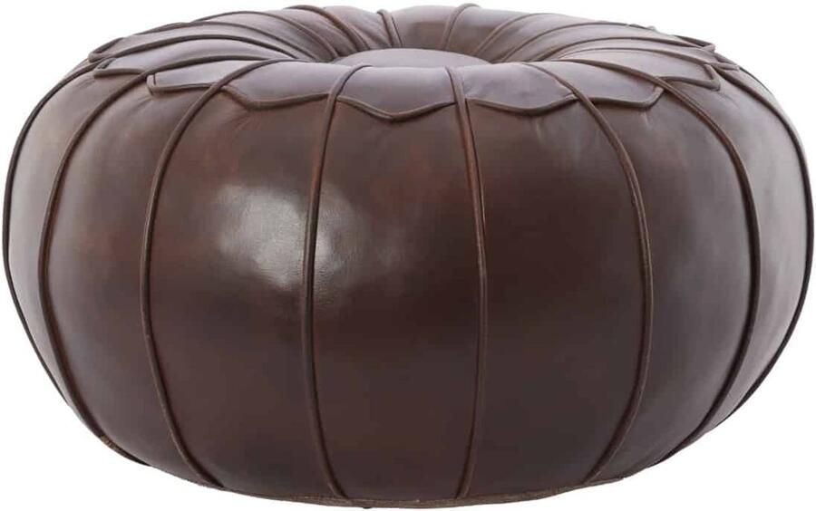 Light & Living Poef Calima Bruin Ø58x32cm Bohemian - Foto 3