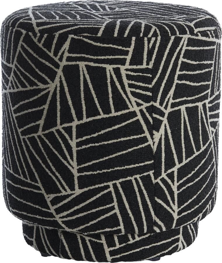 Light & Living Poef DAVONTE Ø40x44cm Zwart