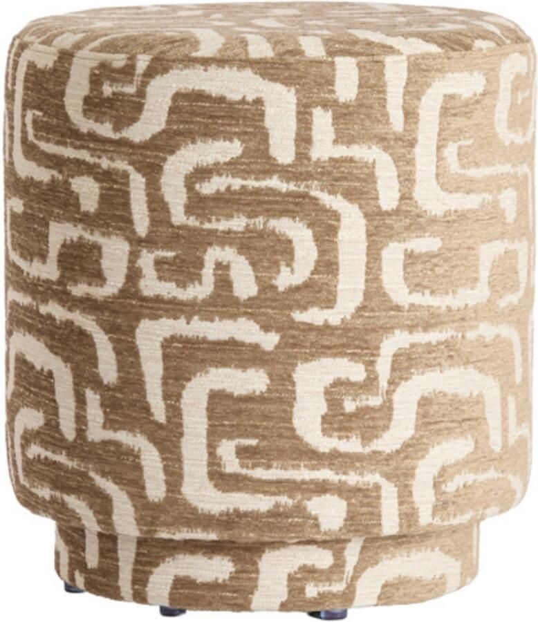 Light & Living Light&living Poef Ø40x44 cm DAVONTE groen-grijs+beige
