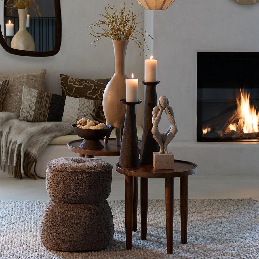 Light & Living Light&living Poef Ø40x46 cm LEYLA bruin