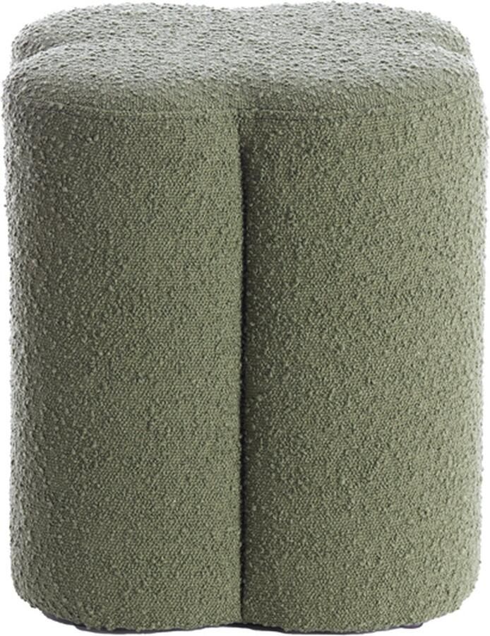 Light & Living Light&living Poef 38x38x45 cm NALANI bouclé donker groen - Foto 2