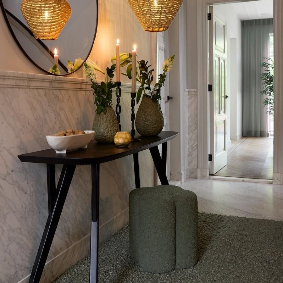 Light & Living Light&living Poef 38x38x45 cm NALANI bouclé donker groen