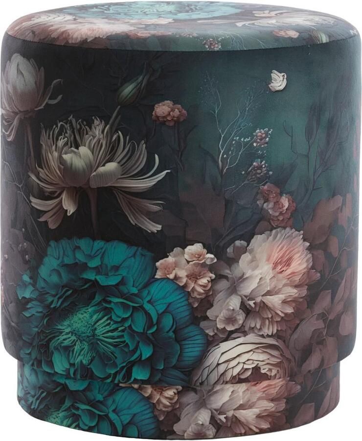 Light & Living Poef Parrita Multicolor Ø40cm Modern