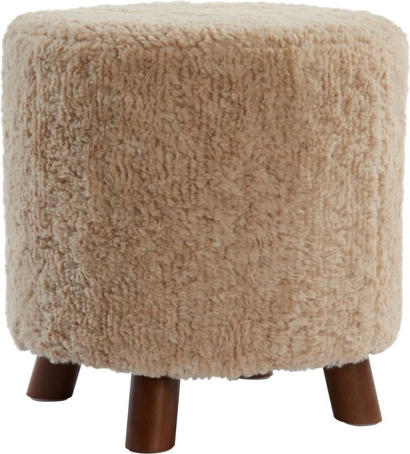 Light & Living Light&living Poef Ø40x40 cm POLLY bruin-grijs+bruin