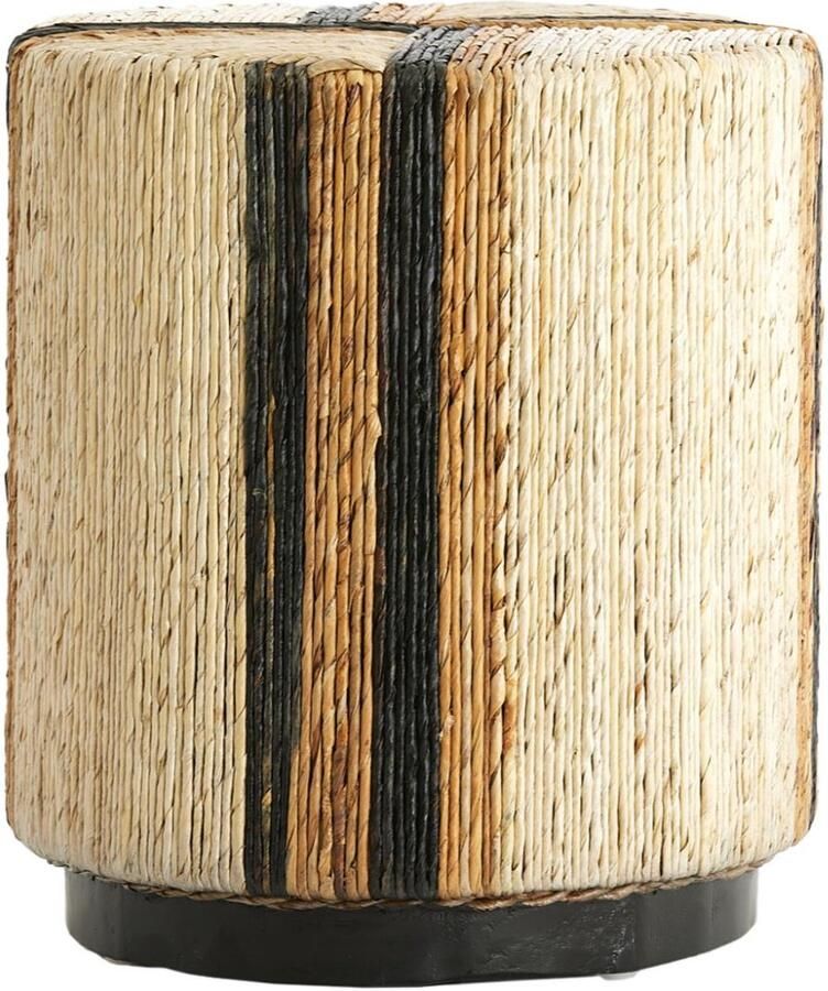 Light & Living Poef Yuturi Crème Ø40cm Modern