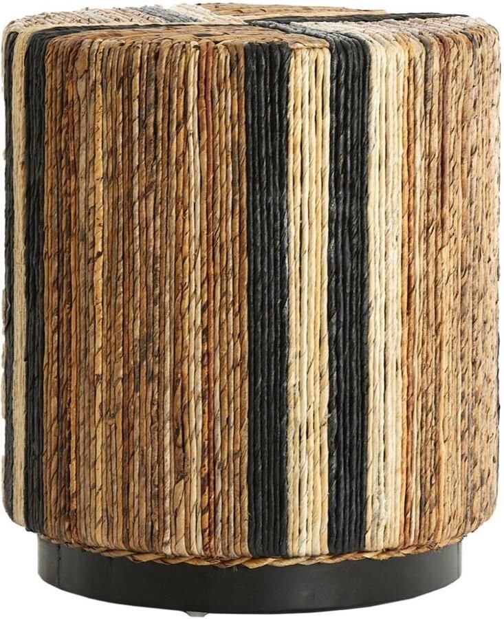 Light & Living Poef Yuturi Lichtbruin Ø40cm Modern