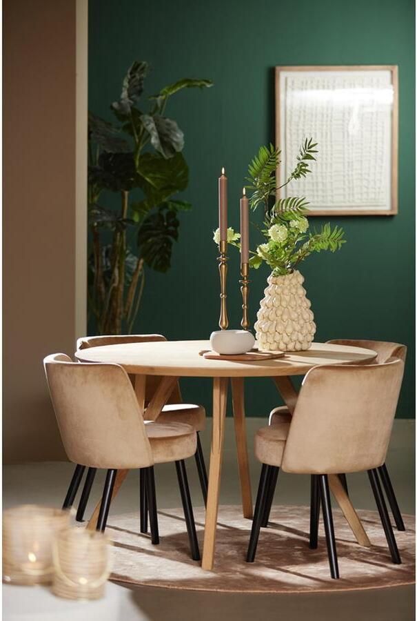 Light & Living Quenza ronde eettafel Ø120 cm mangohout naturel - Foto 2