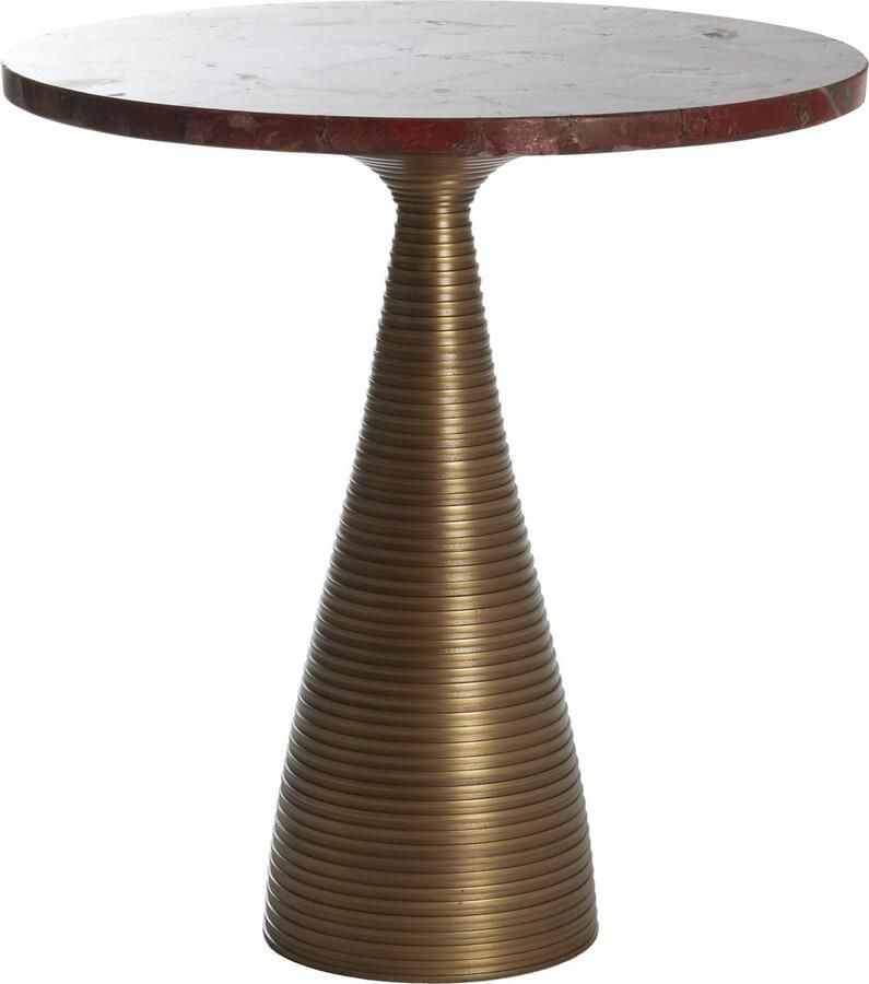 Light & Living Light&living Bijzettafel Ø45x48 cm BAHIA rood agaat+antiek brons