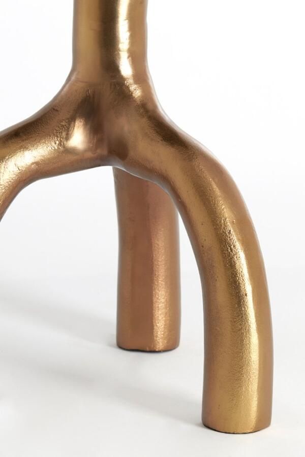 Light & Living Light&living Bijzettafel Ø40 5x53 cm MELLO glans bruin brons+glas taupe