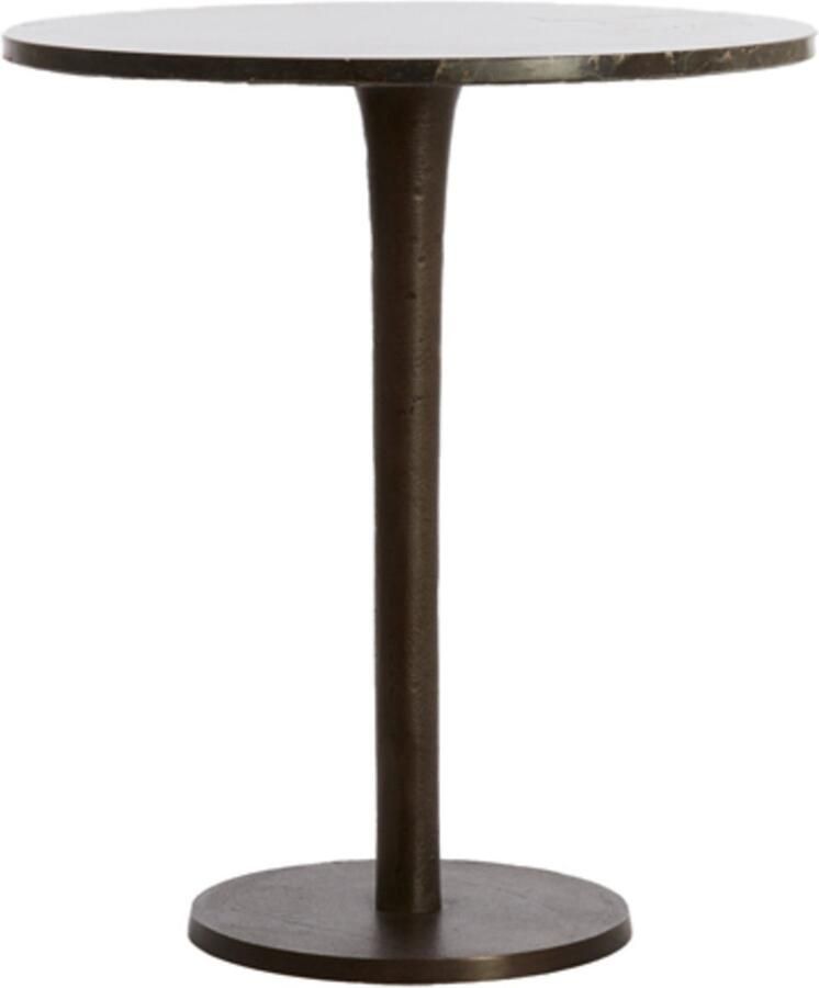 Light & Living Light&living Bijzettafel Ø48x53 cm PAZO donker bruin marmer+donker...