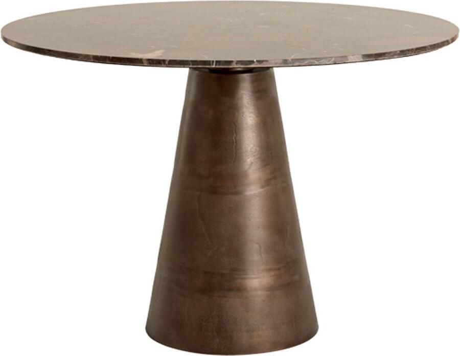 Light & Living Light&living Eettafel Ø100x78 cm YNEZ donker bruin marmer+donker bruin
