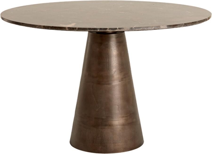 Light & Living Light&living Eettafel Ø120x78 cm YNEZ donker bruin marmer+donker bruin