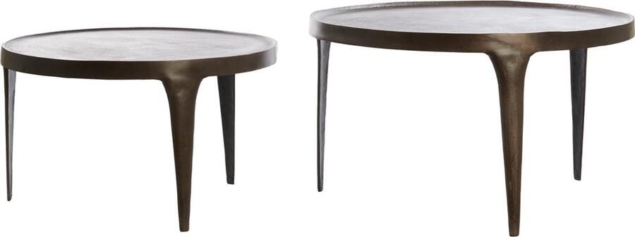 Light & Living Salontafel TOBIAS Ø75x44cm Bruin Set van 2