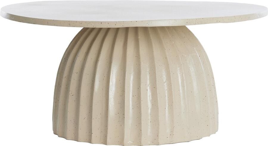 Light & Living Light&living Bijzettafel Ø70x33 5 cm VEGLIA mat zand+licht brn gesp...