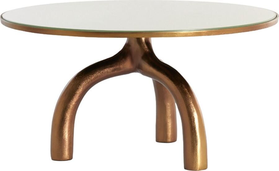 Light & Living Light&living Salontafel Ø76x40 cm MELLO glans bruin brons+glas taupe