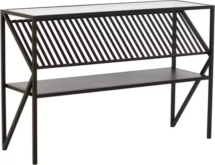 Light & Living Light&living Side table 120x40x80 cm EZRA glas helder+mat zwart - Foto 2